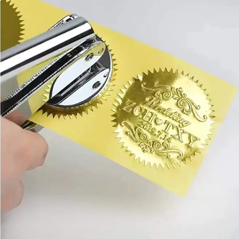 Embossed Seal Stamp Stickers Gold Sliver Certificate Award Sticker for Envelope Wedding Party Gift Business Decoration