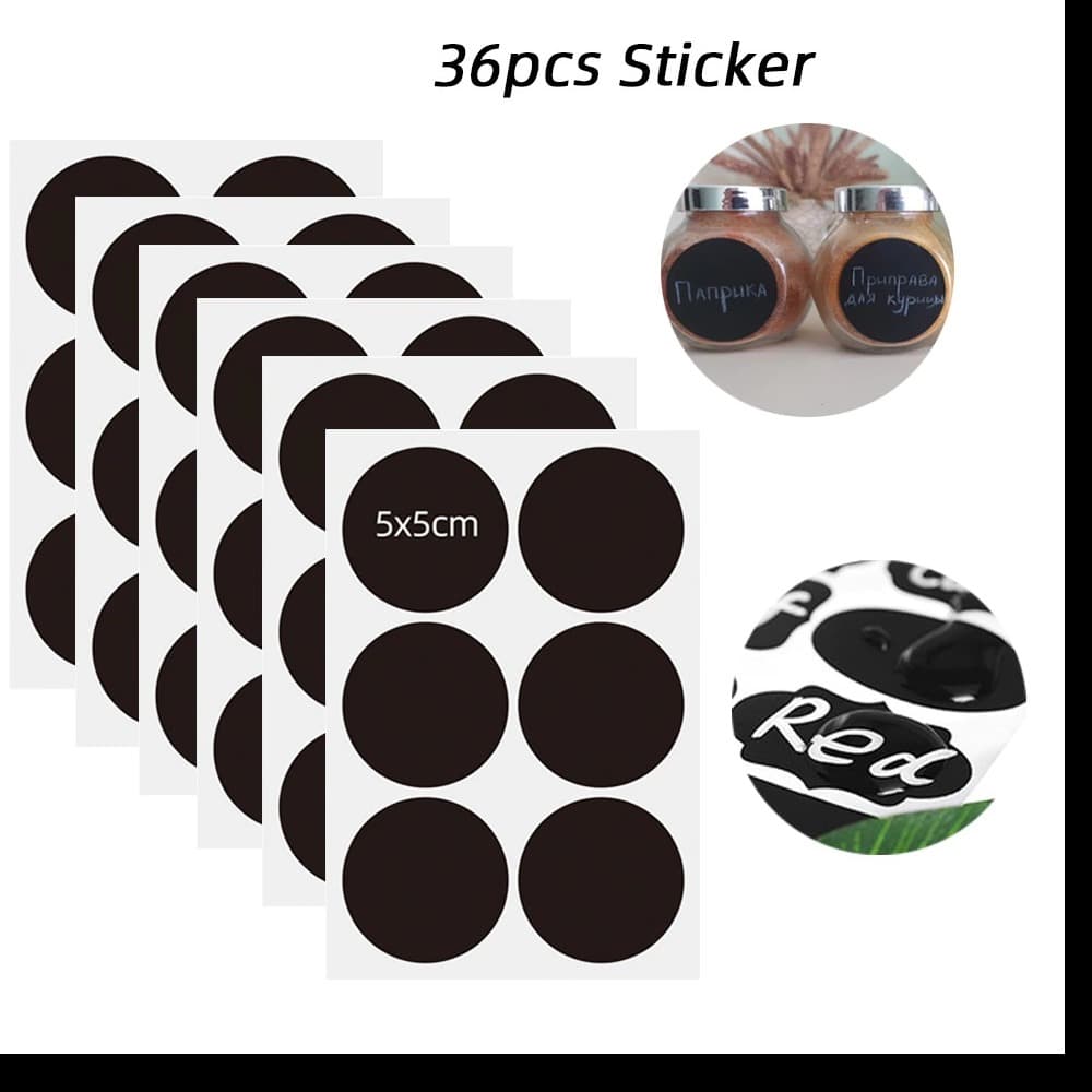 36pcs Removable Spice Sticker Jar Stickers Label Sticker Kitchen Storage Bo