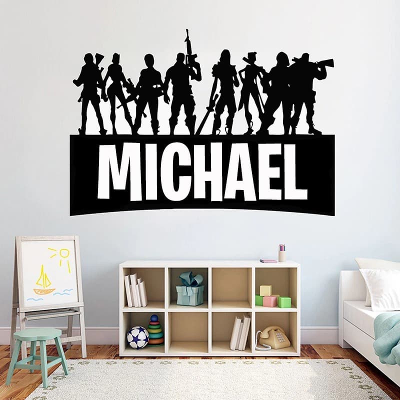 Customed Name Wall Sticker Boys Gaming Room Vinyl Decal Kids Bedroom Wall Decor Gamer Room Decoration Accessories Video Game